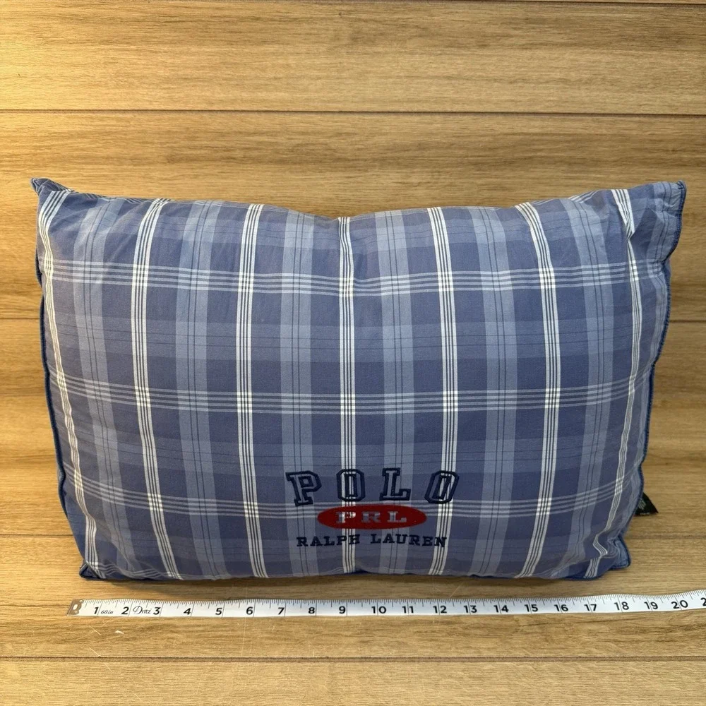Ralph Lauren Polo PRL Tartan Plaid Pillow Wedge Bolster 20